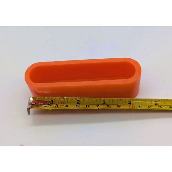 Business Card Holder Orange 4" Handmade Matte Finish NEW - Picture 4 of 5